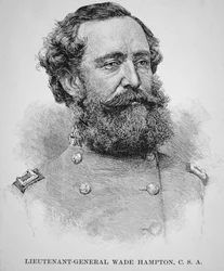 Porträtt av generallöjtnant Wade Hampton (litho)