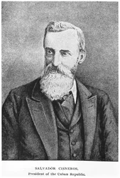Porträtt av Salvador Cisneros Betancourt (1828-1914) från The Story of Cuba av Murat Halstead, publicerad 1898
