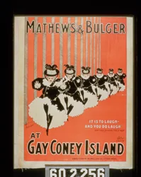 Affisch för Mathews & Bulger på Gay Coney Island