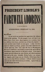President Lincolns avskedsanförande till sina gamla grannar, Springfield, 12 februari 1861