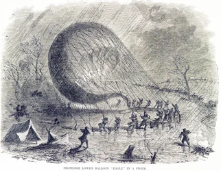Professor Lowes ballong "Eagle" i en storm