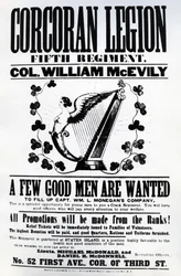 Rekryteringsaffisch för Corcoran Legion, 1862 (tryckt papper)