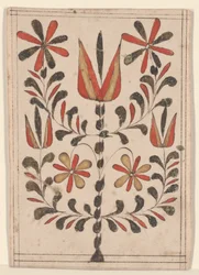 Reward of Merit (Belohnung), Fraktur Painting (penna & bläck med wc på papper)