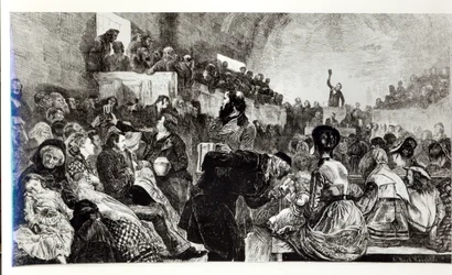 Gudstjänst i mormontabernaklet i Salt Lake City, 1871
