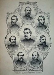 Sju porträtt av framstående generaler från unionsarmén (litho)