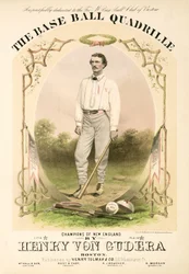 Notomslag till The Base Ball Quadrille skriven av Henry von Gudera och utgiven av Henry Tolman & Co. utgiven av Henry Tolman & Co.