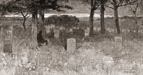 Soldatgravar på Arlington National Cemetery, Arlington County, Virginia, på 1800-talet, ur 