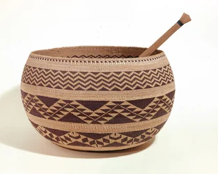 Sydvästra indiansk matlagningskorg (vävd fiber)