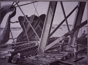 Frihetsgudinnan, dess konstruktion porträtterad av Scientific American