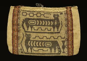Förvaringsväska, Potawatomi, ca 1890 (bomullsgarn och ullgarn) (se även 340993)