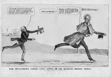 Underskattmästare som tar långa steg, eller, Magikern gick sönder, publicerad av H R Robinson, New York, 1838