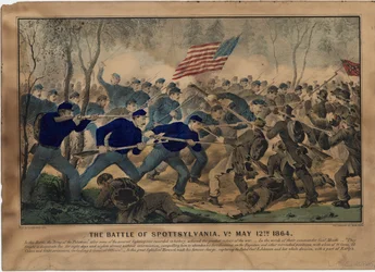Slaget vid Spottsylvania, Va. 12 maj 1864, pub. av Currier & Ives, ca 1864