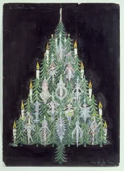 Julgranen (wc och gouache)