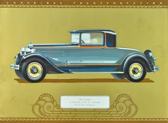 Coupé, en Custom Eight av Packard, publicerad 1930 (färglitografi)