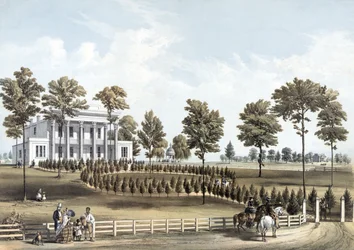 The Hermitage, Jacksons grav och Andrew J. Donelsons residens 12 miles från Nashville, Tennessee, taget på platsen den 29 mars
