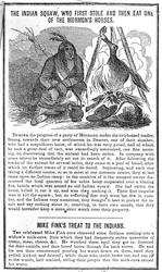 Indian Squaw, som först stal och sedan åt en av mormonernas hästar, från Crocketts Almanac, 1852
