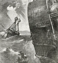 The Light-Ship and Incoming Steamer, frontispice illustration från Appletons Journal, 4 maj 1872