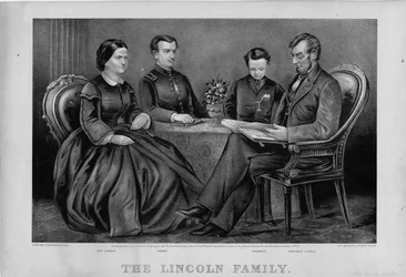 Familjen Lincoln, pub. av Currier & Ives, 1867