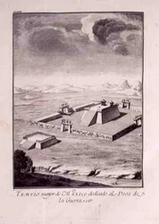 Mexikos huvudtempel, tillägnat krigsgudarna, från Antonio de Solis y Rivadeneira Solis 