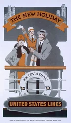 The New Holiday, annons för United States Lines, SS Leviathan, 1920-talet