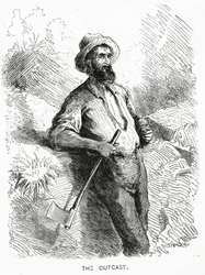 The Outcast, illustration till en långfilm, A Community of Outcasts, från Appletons Journal, 23 mars 1872