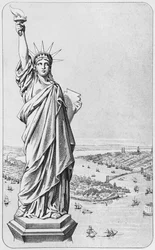 Frihetsgudinnan, New York, ca 1885