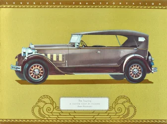 Touring, en Custom Eight av Packard, publicerad 1930 (färglitografi)