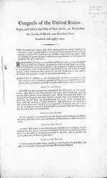 United States Bill of Rights, färdigställd 1789 (tryck)