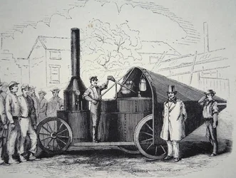 Winans Steam Gun, fångad från konfederationen under det amerikanska inbördeskriget, maj 1861 (litho)