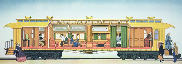 Den första lyxiga Pullman sovvagnen