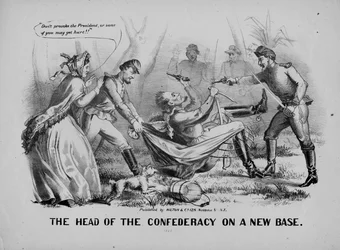 Chefen för konfederationen på en ny bas, publicerad av Hilton & Co., New York, ca 1865