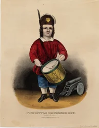 Den lilla trummispojken: rub-a-dub-dub, pub. av Currier & Ives, ca 1860