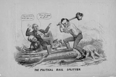 The political rail splitter, publicerad av J Leach, New York, 1860
