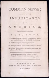 Titelsida till sunt förnuft av Thomas Paine (1737-1809) 1776 (tryckt)