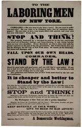 Till Laboring Men of New York, 18 juli 1863