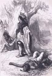 Uncas and Miantonomoh (1643), illustration från Cassell