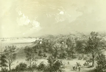 View of Lake View House, från Chicago Illustrated, med litterära beskrivningar av James W. Sheahan, publicerad av Jevne & Almini, Chicago, 1866-67