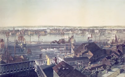 Utsikt över Manhattan från Brooklyn, 1837