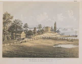 Utsikt över Simon Aertsen de Harts hus, 1867 (färg litho)