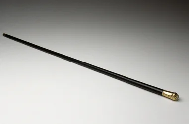 Walking Stick, c. 1862 (guld, oidentifierat trä och infälld kompass)