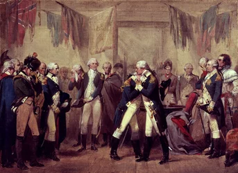 Washingtons farväl till sina officerare på Fraunces Tavern, New York, New York, den 4 december