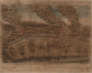 Slaget vid Lexington och Concord: Plåt I, Slaget vid Lexington, 19 april 1775. Plåt II, En vy över staden Concord. Platta III: Förlovningen vid South Bridge i Concord. Platta IV: En bild av den södra delen av Lexington.