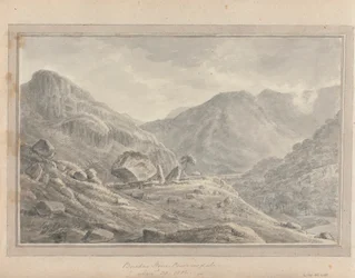 Utsikter i England, Skottland och Wales: Bowder Stone Borrowdale, 30 augusti 1802