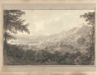 Utsikt i England, Skottland och Wales: Loughrig med en del av Windemere från terrassen på Hill Top Cottage