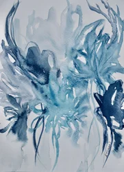 Abstrakta blå blommor