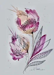 Abstrakt rosa botanik
