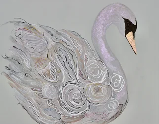 Elegant blommig svan