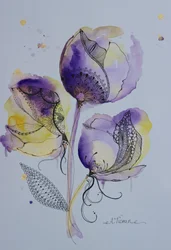 Eleganta blommor i akvarellstil