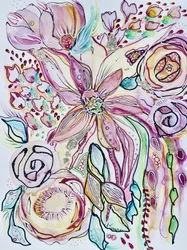 Livfulla abstrakta blommor