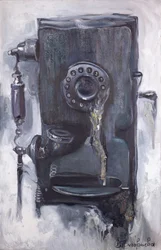 Vintage-telefon med vridskiva